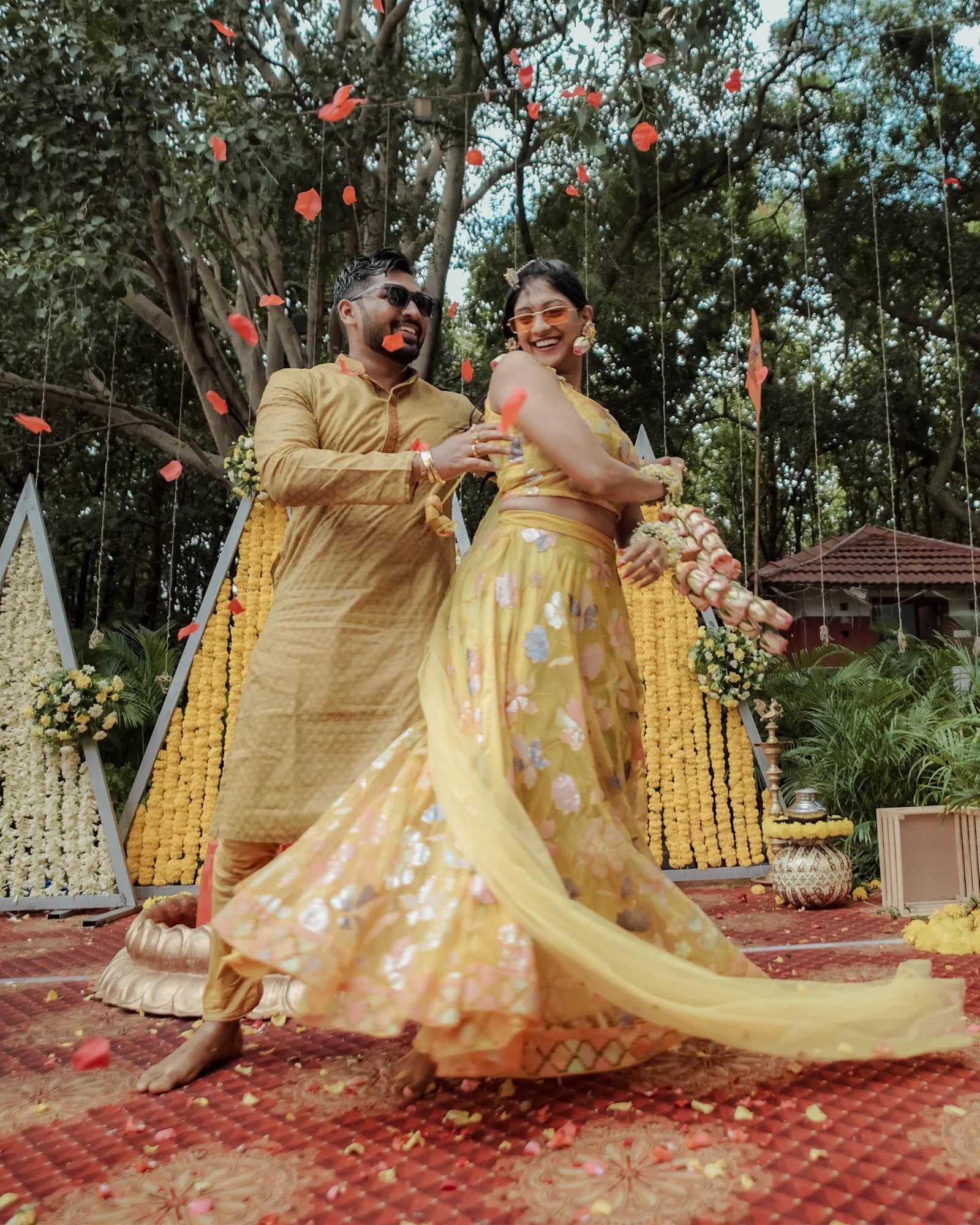 Aishwarya & Gnanesh — Haldi, photographed by Darshan Ravi Photography