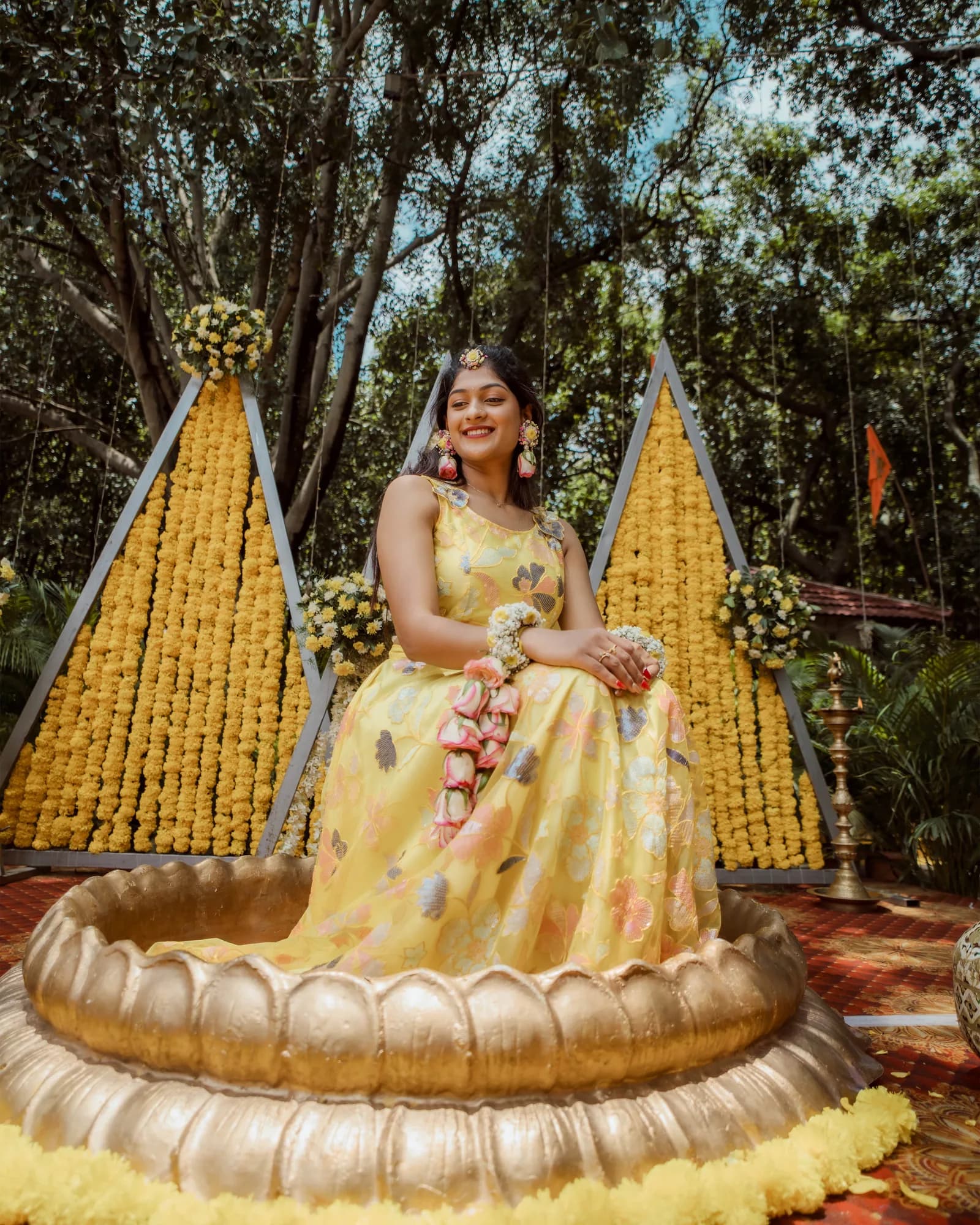 Aishwarya & Gnanesh — Haldi, photographed by Darshan Ravi Photography